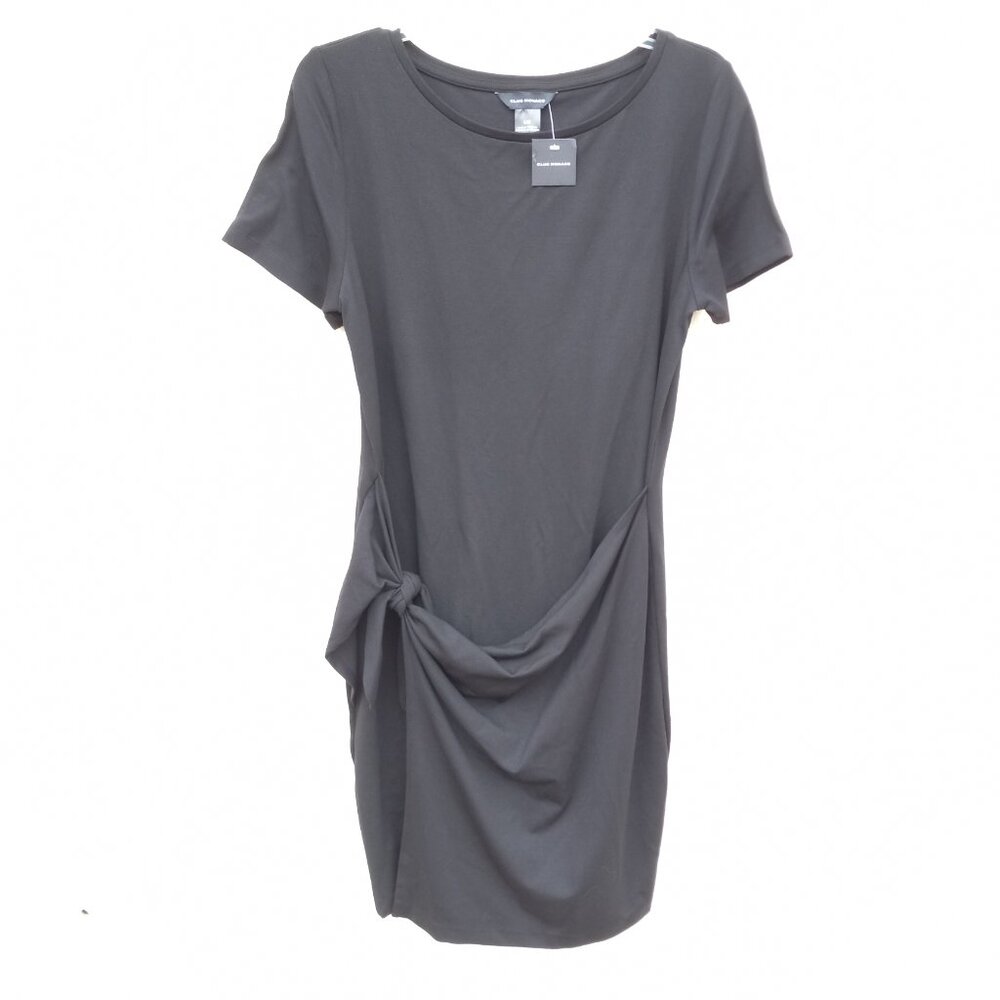 NWT Club Monaco Black Sarong Tie Dress Size L Minimalist Timeless Capsule